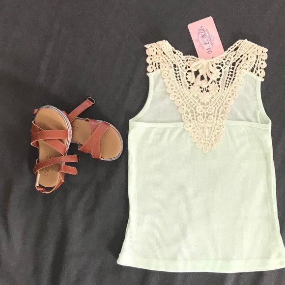 Girl's Tank -Lace Back -Natural Lace - Picture 3 of 8